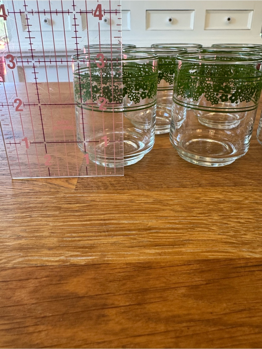 🌼 Vintage Libbey “Crazy Daisy” / Spring Blossom Green Glasses | Set of 8 - Picture 2 of 6